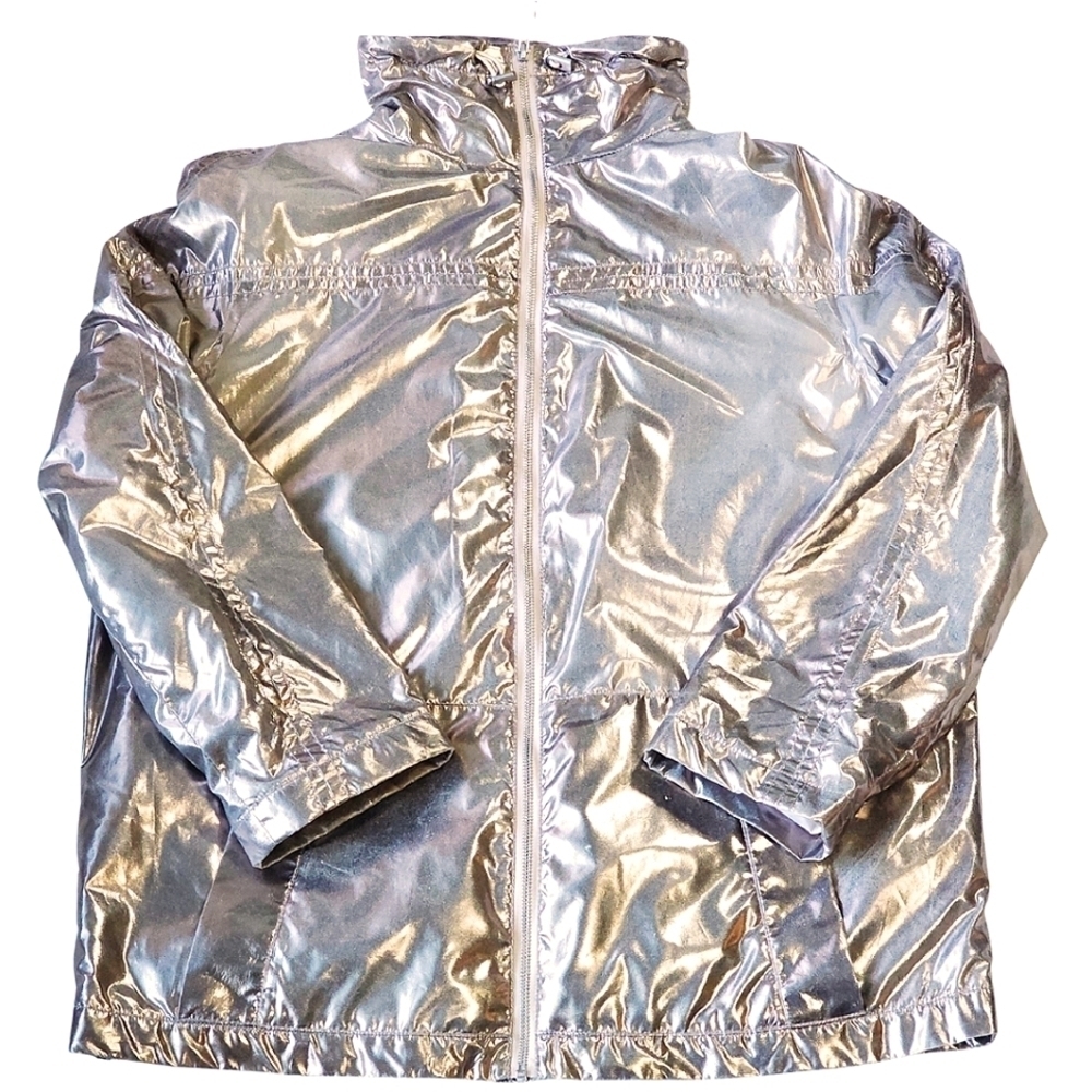 ASOS Metallic Rose Gold Oversized  Sherpa Lined Rain Jacket Size 0